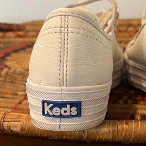 Platform White Leather Keds